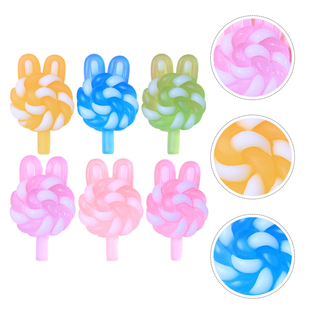 Resin Art Supplies - 24 stuks schattige cartoon lollybedels konijnvormige