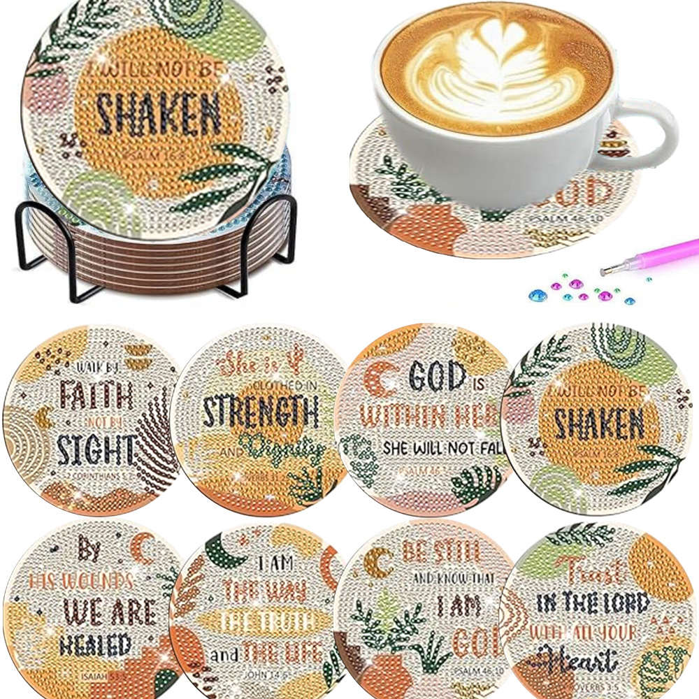 Resin Art Coasters - 8 stuks/set diamant schilderij onderzetters klein
