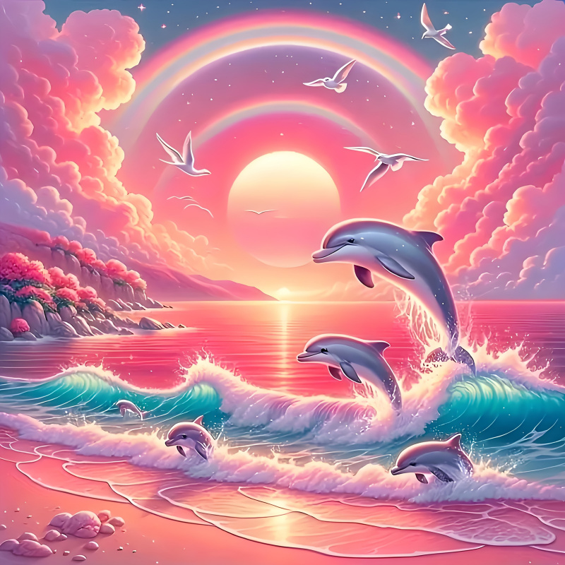 Resin Art For Beginners - Diamond Painting Kit, roze lucht- en