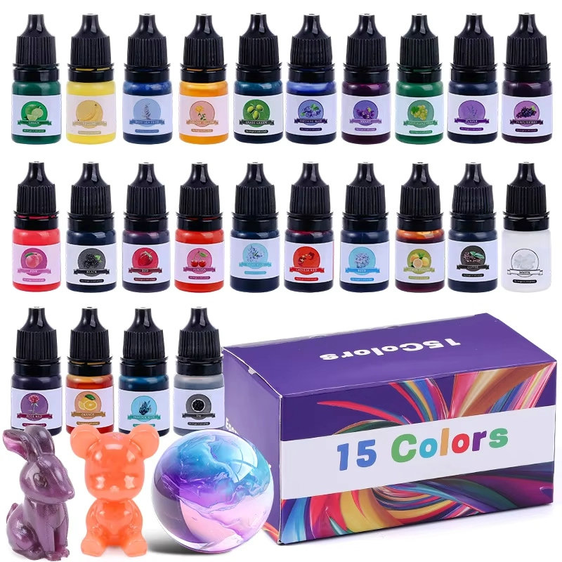 Resin Dye Opaque - Epoxyhars Kleurpigment 24 Levendige Kleuren Vloeibaar