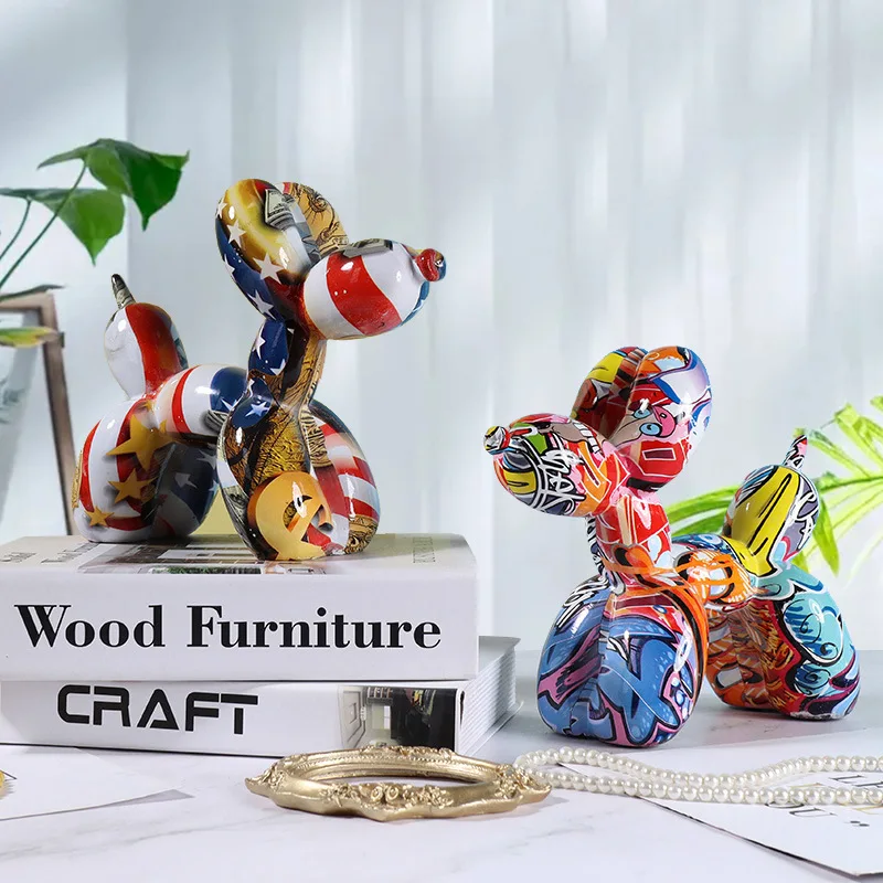 Resin Art Decoration Items - Hars Graffiti Ballon Hond Beeldjes Kunstdieren