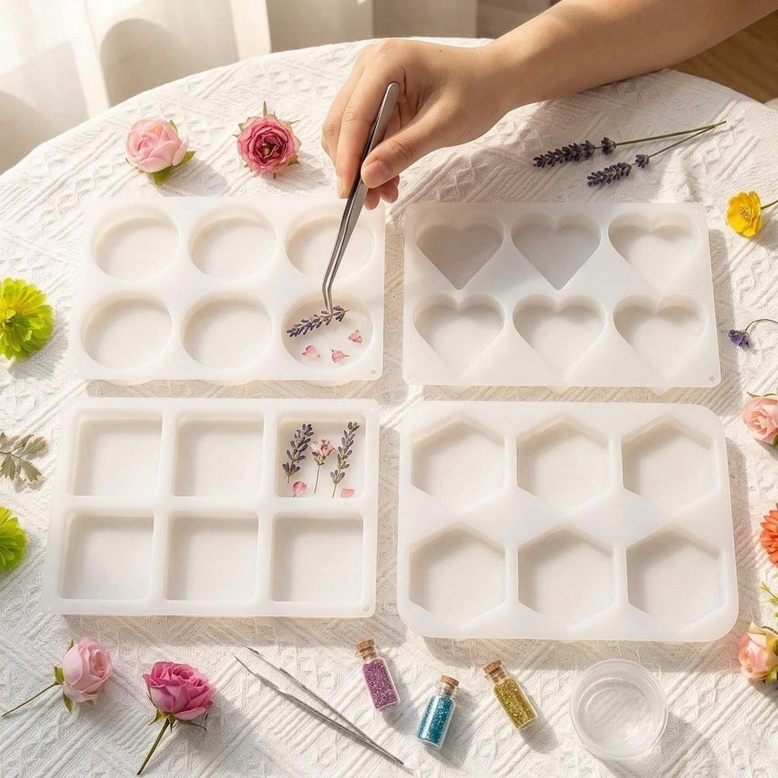 Resin Art Coasters - 4 stuks diepe hars onderzetters mallen