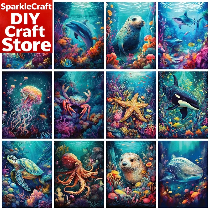 Resin Art Wall Decor - 1PC frameloze volledige vierkante ronde diamantschildersets