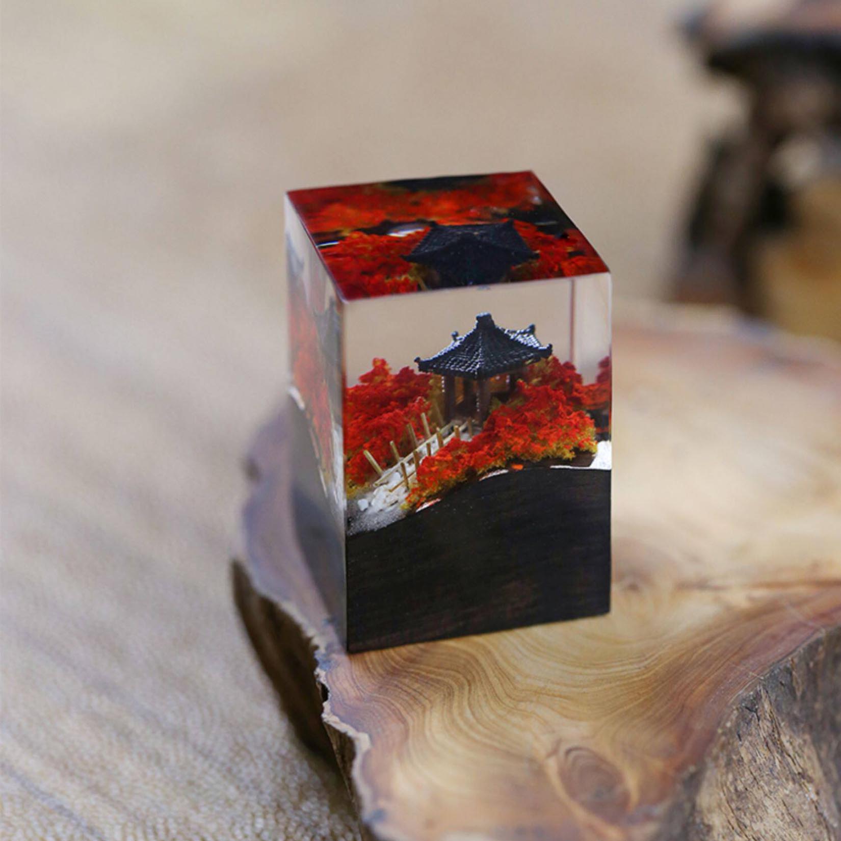 Resin Art Decoration Items - Chinees Paviljoen Zegel Epoxy Afgewerkte Hars