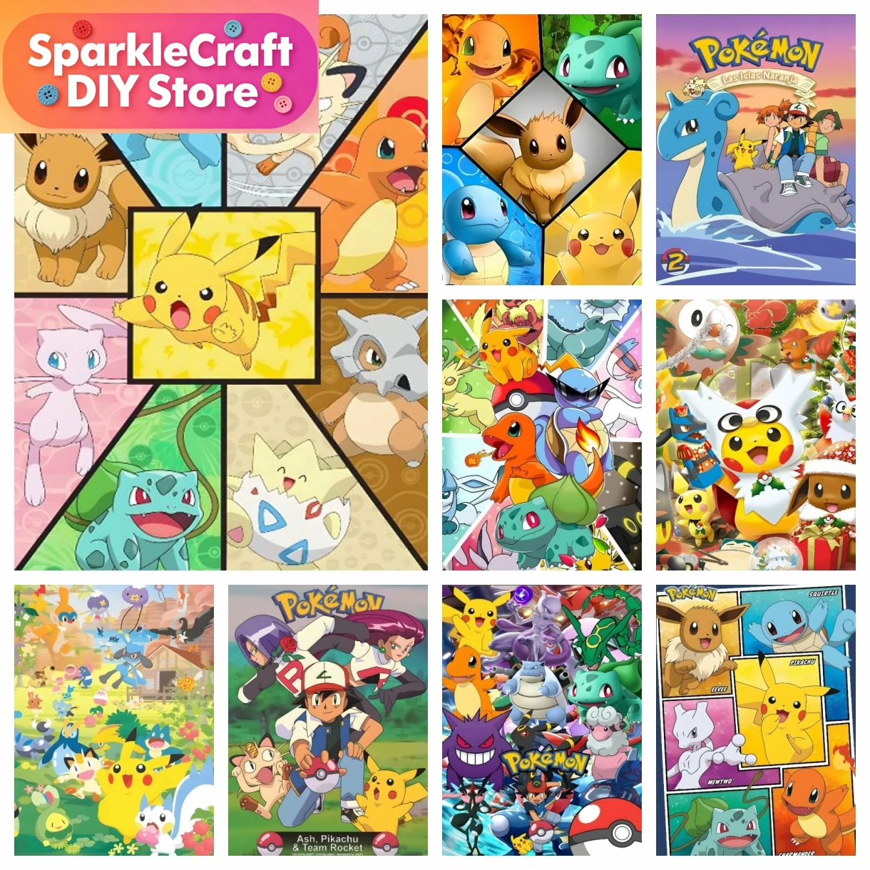 Resin Art For Beginners - 1pc frameloze Cartoon Pokemon Anime Diamond