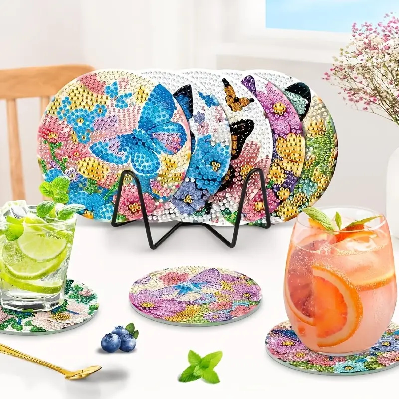 8 stuks Diamond Art schilderij - Resin Art Coasters recensie en prijs
