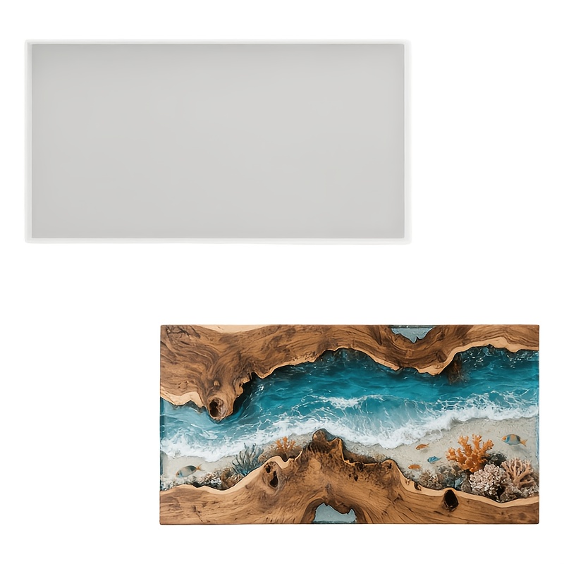 Grote siliconen mal voor epoxy - Resin Art Wooden Tray recensie en prijs