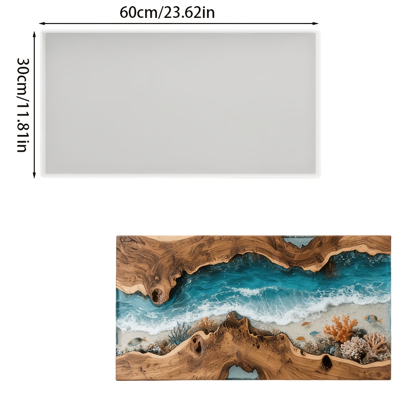 Grote siliconen mal voor epoxy - Resin Art Wooden Tray recensie en prijs
