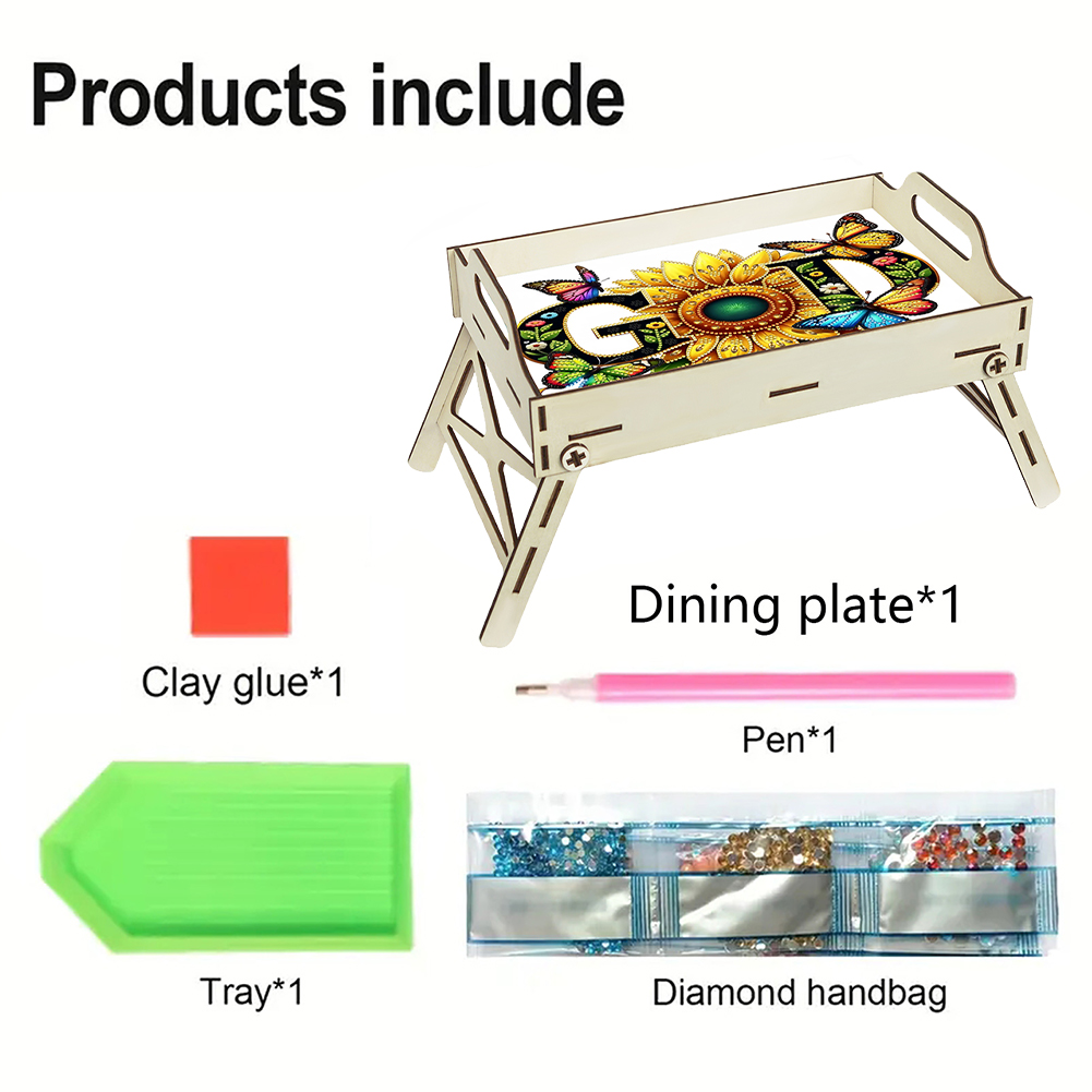 5D DIY Diamant Schilderij Serv - Resin Art Wooden Tray recensie en prijs