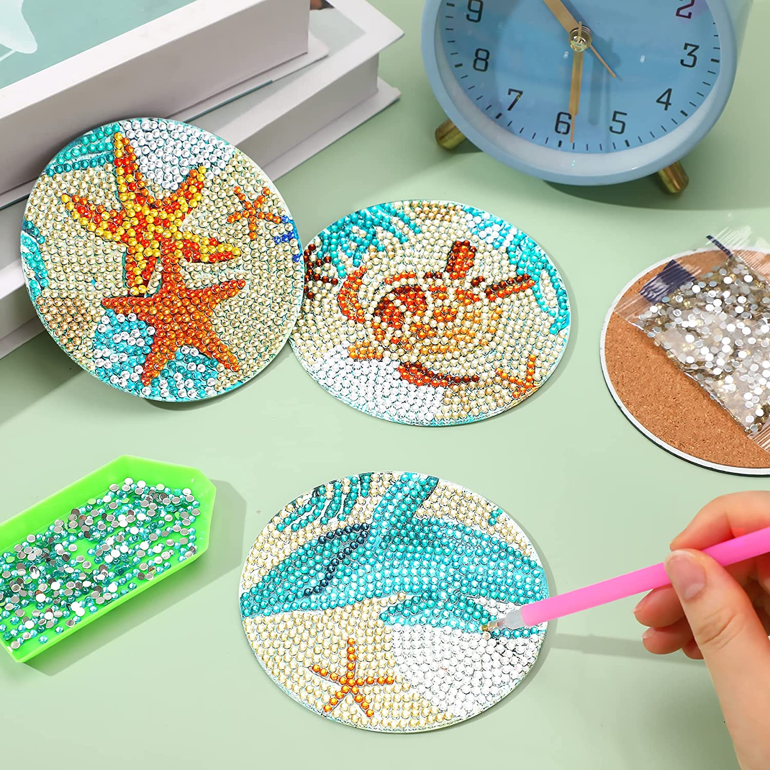8 stks/set DIY Diamant Schilde - Resin Art Coasters recensie en prijs