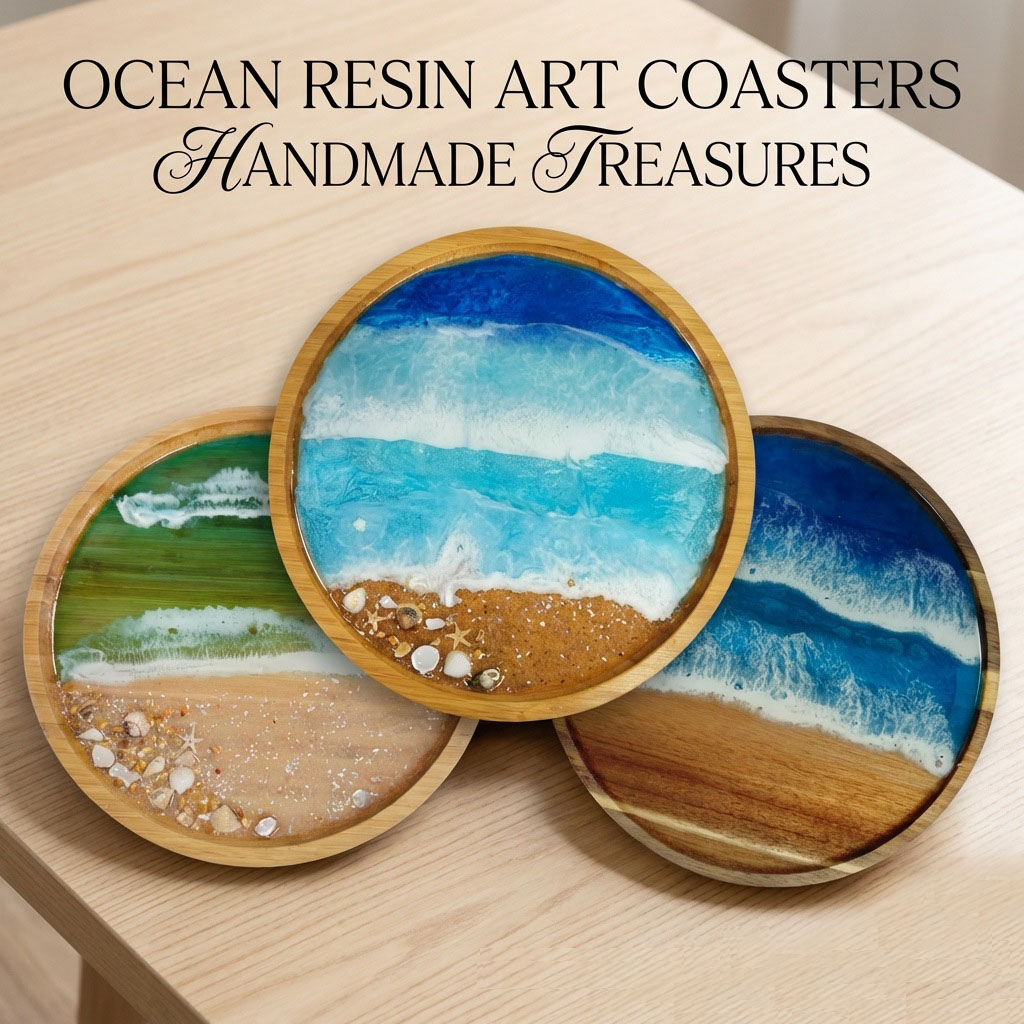 Houten dienblad met oceaanhars - Resin Art Wooden Tray recensie en prijs