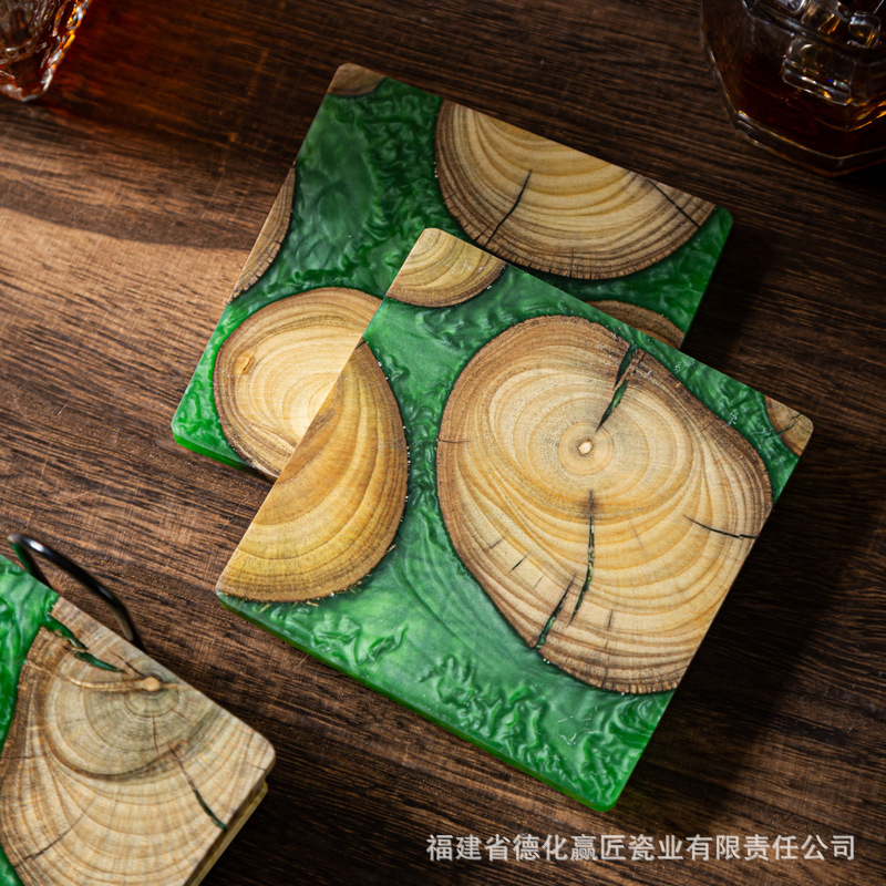 Zen Ink-Art Dry Brew theeservi - Resin Art Wooden Tray recensie en prijs
