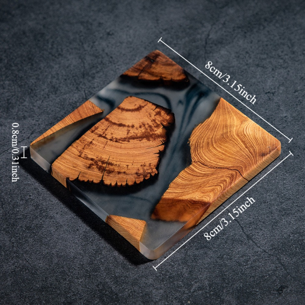 Onderzetters van houthars Vier - Resin Art Coasters recensie en prijs