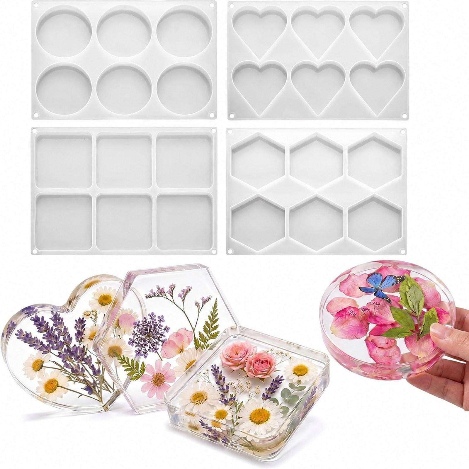 4 stuks diepe hars onderzetter - Resin Art Coasters recensie en prijs