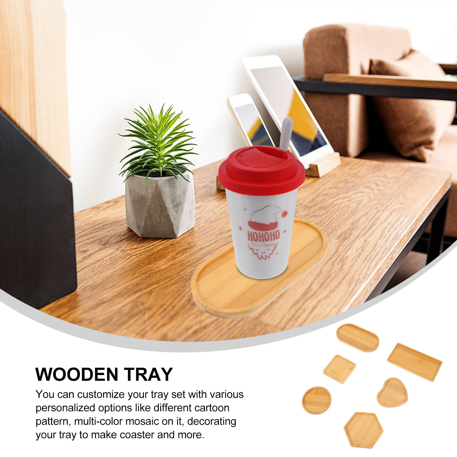 6-delige mozaïek houten dienbl - Resin Art Wooden Tray recensie en prijs