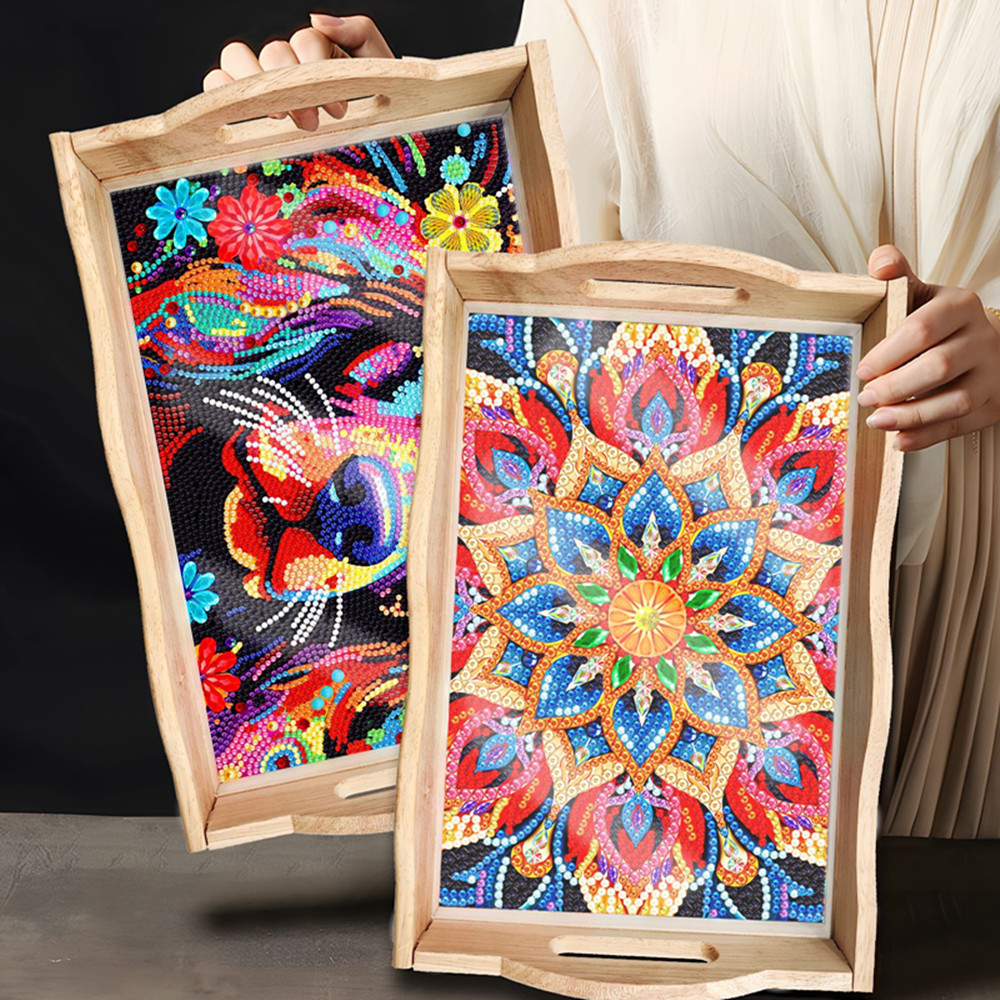 5D DIY diamantgeschilderde hou - Resin Art Wooden Tray recensie en prijs