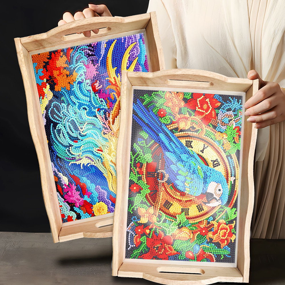 5D DIY diamantgeschilderde hou - Resin Art Wooden Tray recensie en prijs