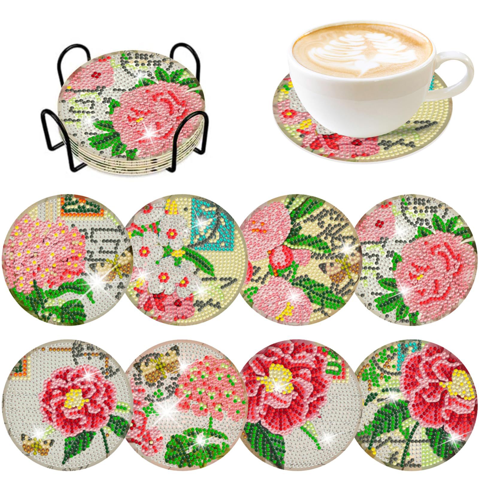 Ruopoty 8 Pc/sets Diamond Pain - Resin Art Coasters recensie en prijs