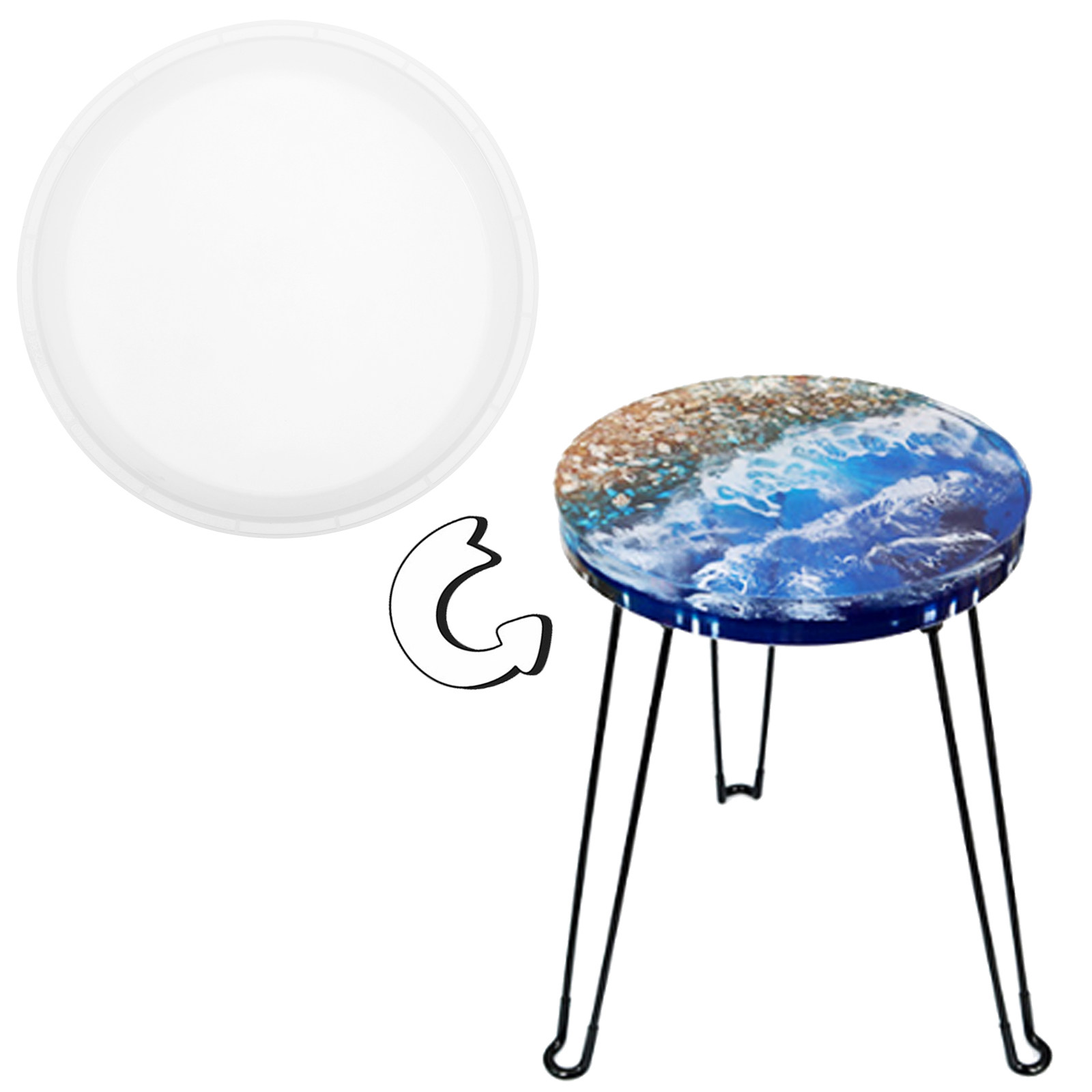 Premium ronde siliconen malset - Resin Art Wooden Tray recensie en prijs