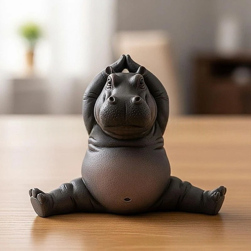 Cartoon Abstract Nijlpaard Har - Resin Art Decoration Items recensie en prijs