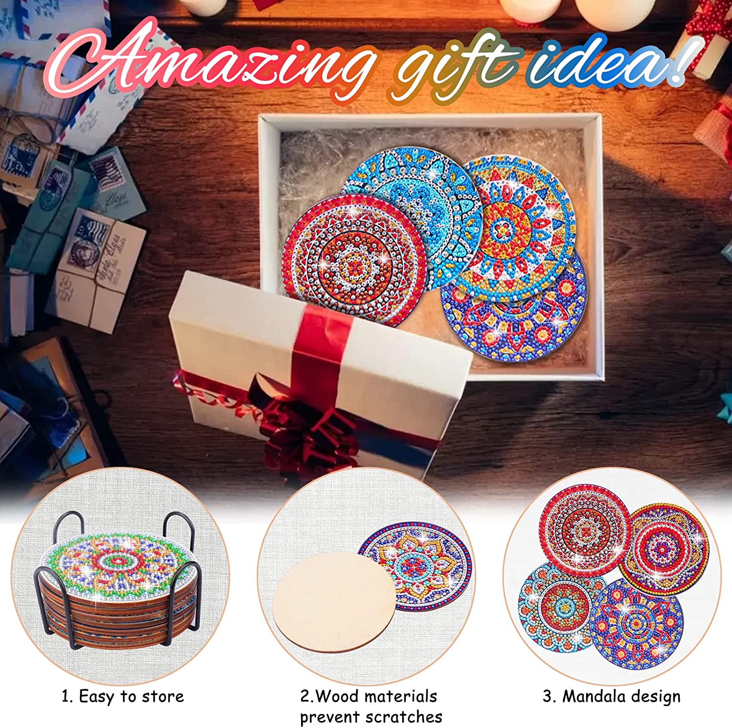 CHENISTORY 8 stks Diamond Art  - Resin Art Coasters recensie en prijs